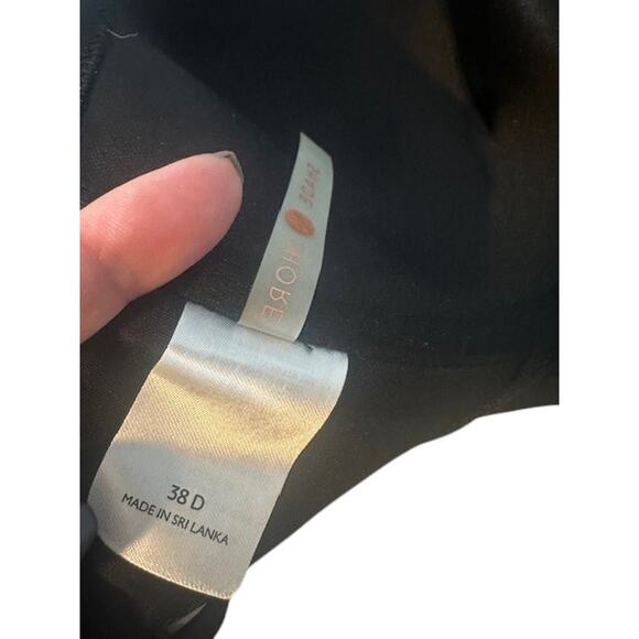 Shade & Shore Black Scalloped Trim Lightly Lined Padded Bikini Top Women 38D - Picture 6 of 8